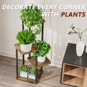AZERPIAN 4-tier plant stand anti-slip feet protect floors.