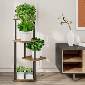 AZERPIAN 4-tier plant stand close-up reveals sturdy metal frame.