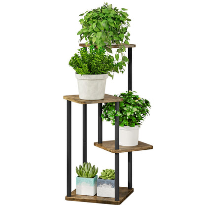 AZERPIAN 4-tier plant stand front view shows organized plant display.