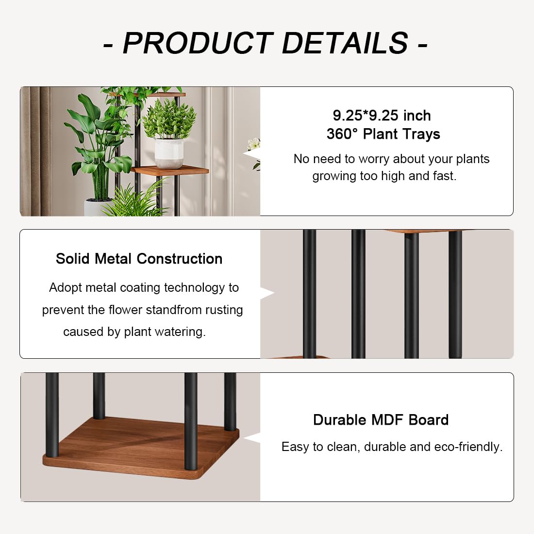 AZERPIAN five-tier shelf supports varied pots and keepsakes on different levels.