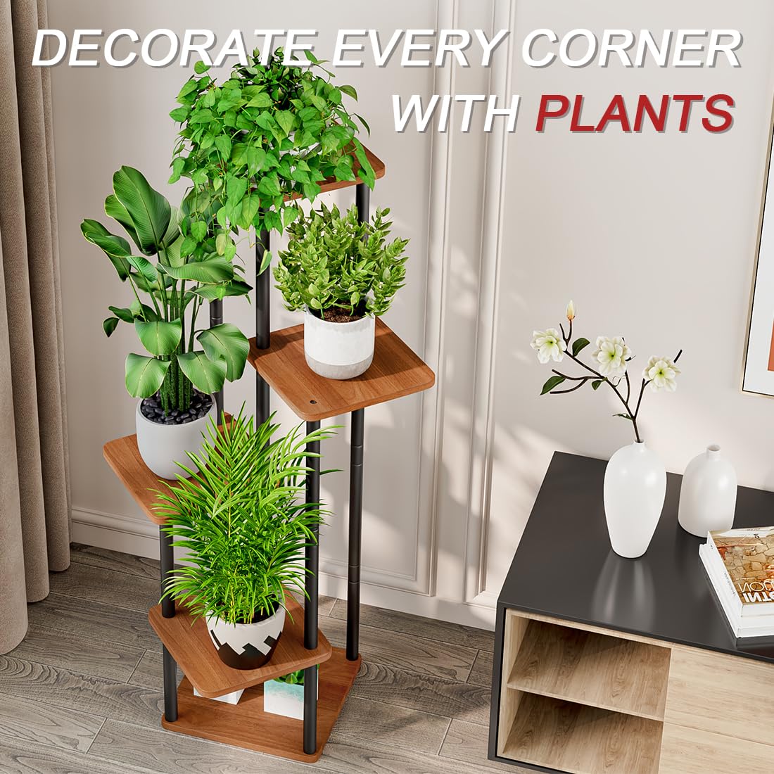 AZERPIAN plant stand complements living spaces like living room or balcony