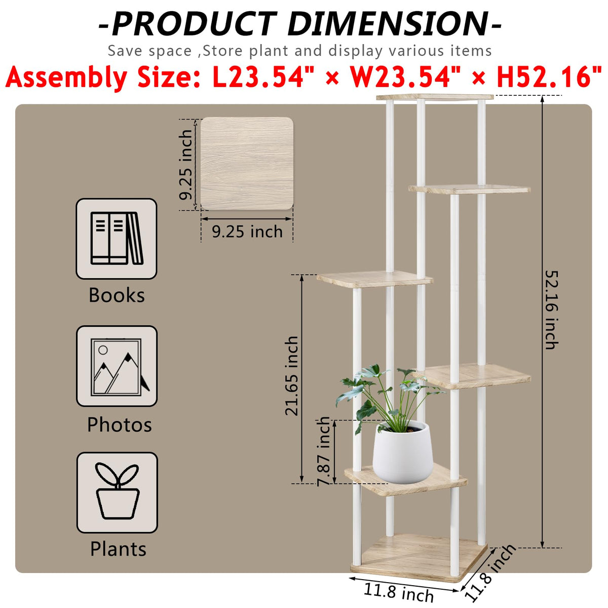 AZERPIAN Plant Stand 6-Tier assembly instructions guide easy setup with included tools.