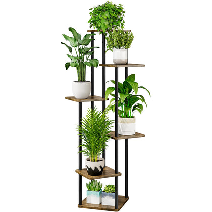AZERPIAN 6-tier corner plant stand showcases space-saving design for living rooms.