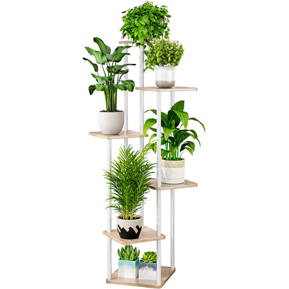 AZERPIAN Plant Stand 6-Tier front view highlighting space-saving, multi-plant display for living rooms.