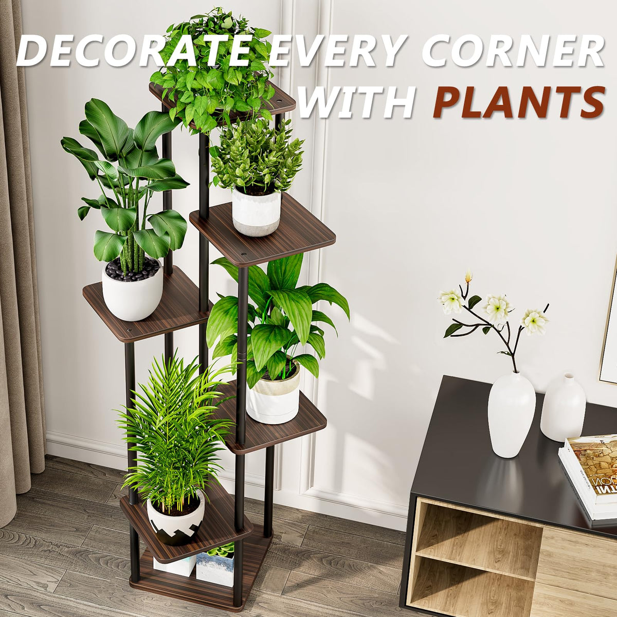 AZERPIAN 6-tier indoor use demonstrates compact, organized plant display