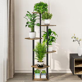 AZERPIAN black metal plant stand adds a sleek, modern touch to balconies.