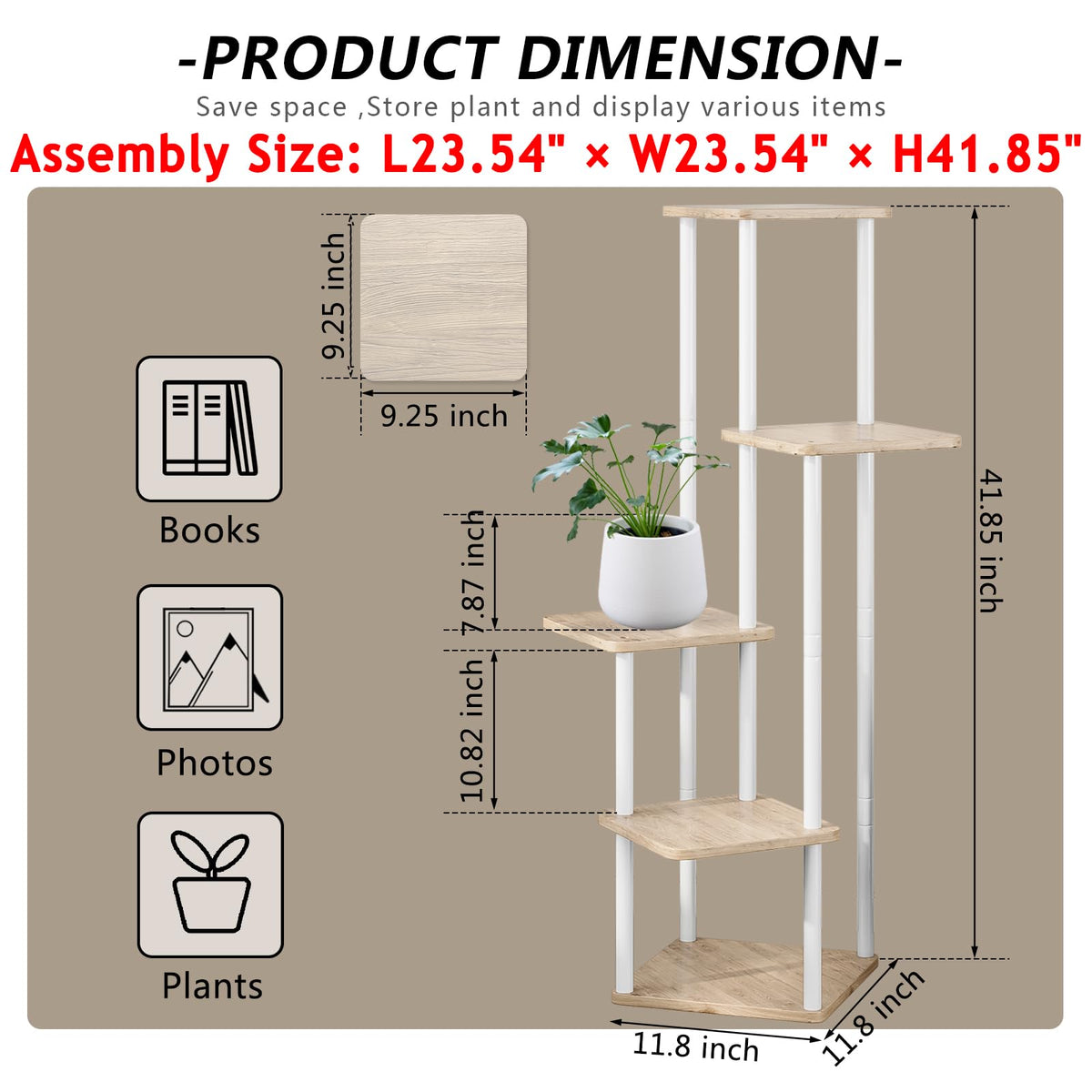 AZERPIAN durable 5-tier stand complements living spaces and increases display space