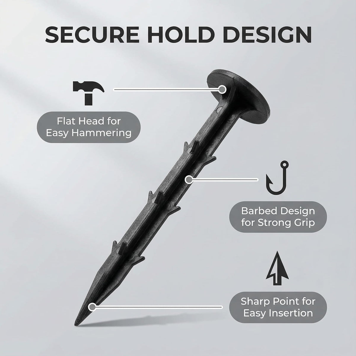 Azipehkx rustproof nylon stakes resist cracking for long outdoor use.