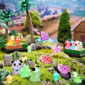 AZNZKEZHU luminous pandas enhance fairy garden scenes with soft night glow