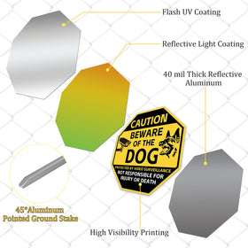 AzReference beware of dog sign durability for outdoor longevity.