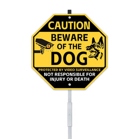 AzReference beware of dog sign on durable aluminum for yard visibility.
