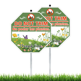 AzReference do-not-trim sign kit with stakes for quick lawn installation