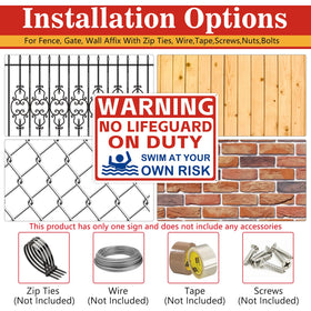 AzReference versatile sign suitable for pools, beaches, and water parks.