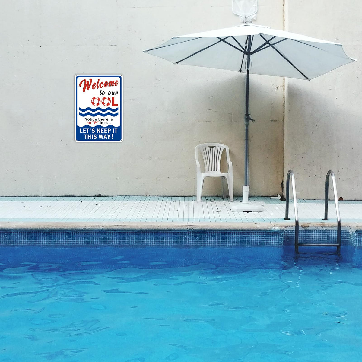 AzReference OOL sign features bright blue on metallic white for quick recognition.