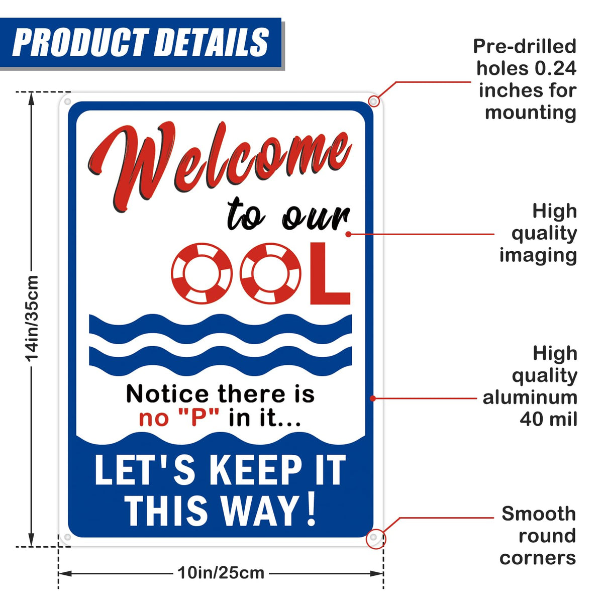 AzReference OOL sign close-up showing durable aluminum for long outdoor use.