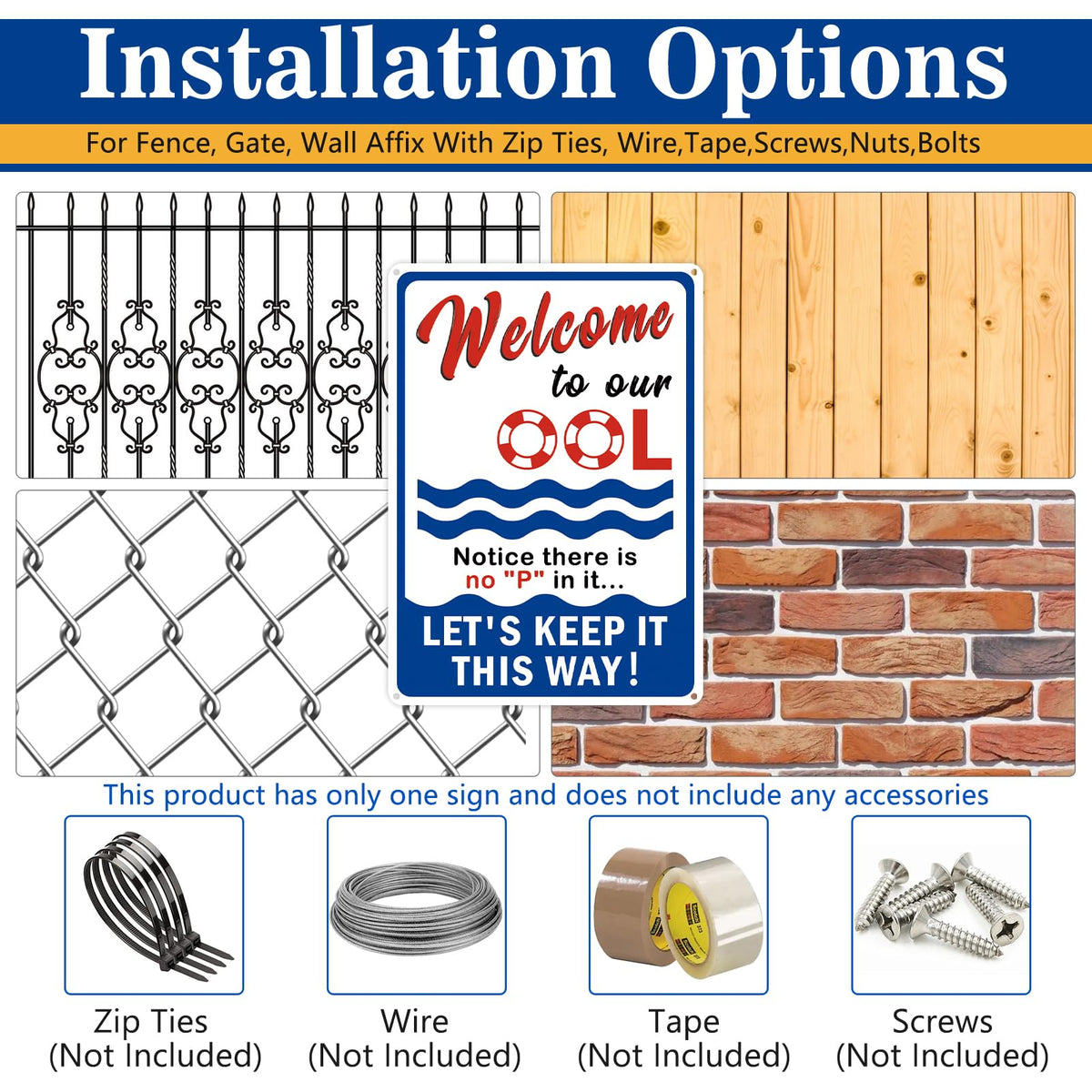 AzReference OOL sign ideas for indoor and outdoor locations such as pools and garages.