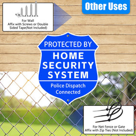 AzReference sign with stake installed in a lawn shows immediate outdoor security messaging.