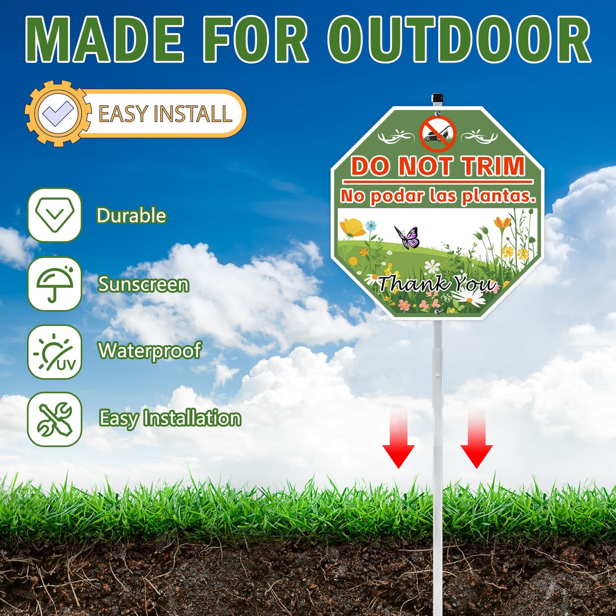 AzReference weatherproof coating protects the sign against sun, rain, and wind