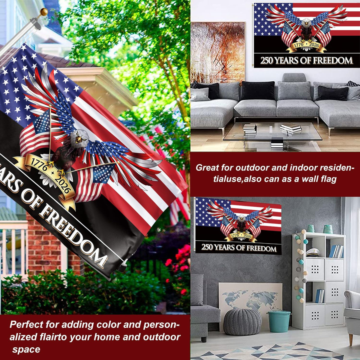 Azurtis reinforced stitching and canvas header ensure longevity for outdoor displays.