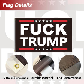 Azurtis Fuck Trump Flag edge stitched closeup highlights lasting durability