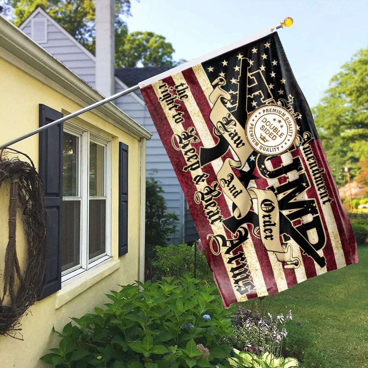 Azurtis Trump flag brass grommets for secure outdoor hanging