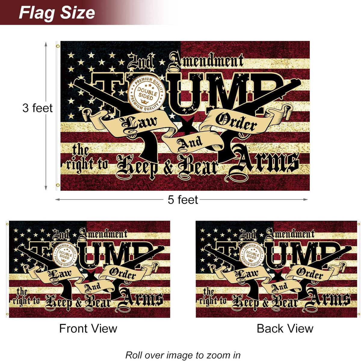 Azurtis Trump flag printed with colorfast inks for long-lasting visibility