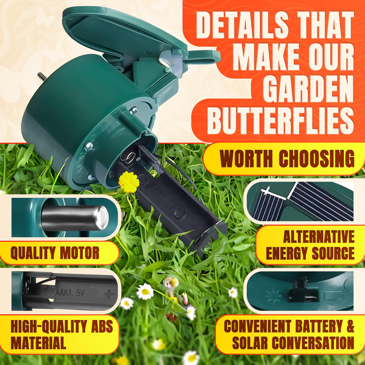 AZZORI waterproof butterfly decor withstands rain and wind outdoors