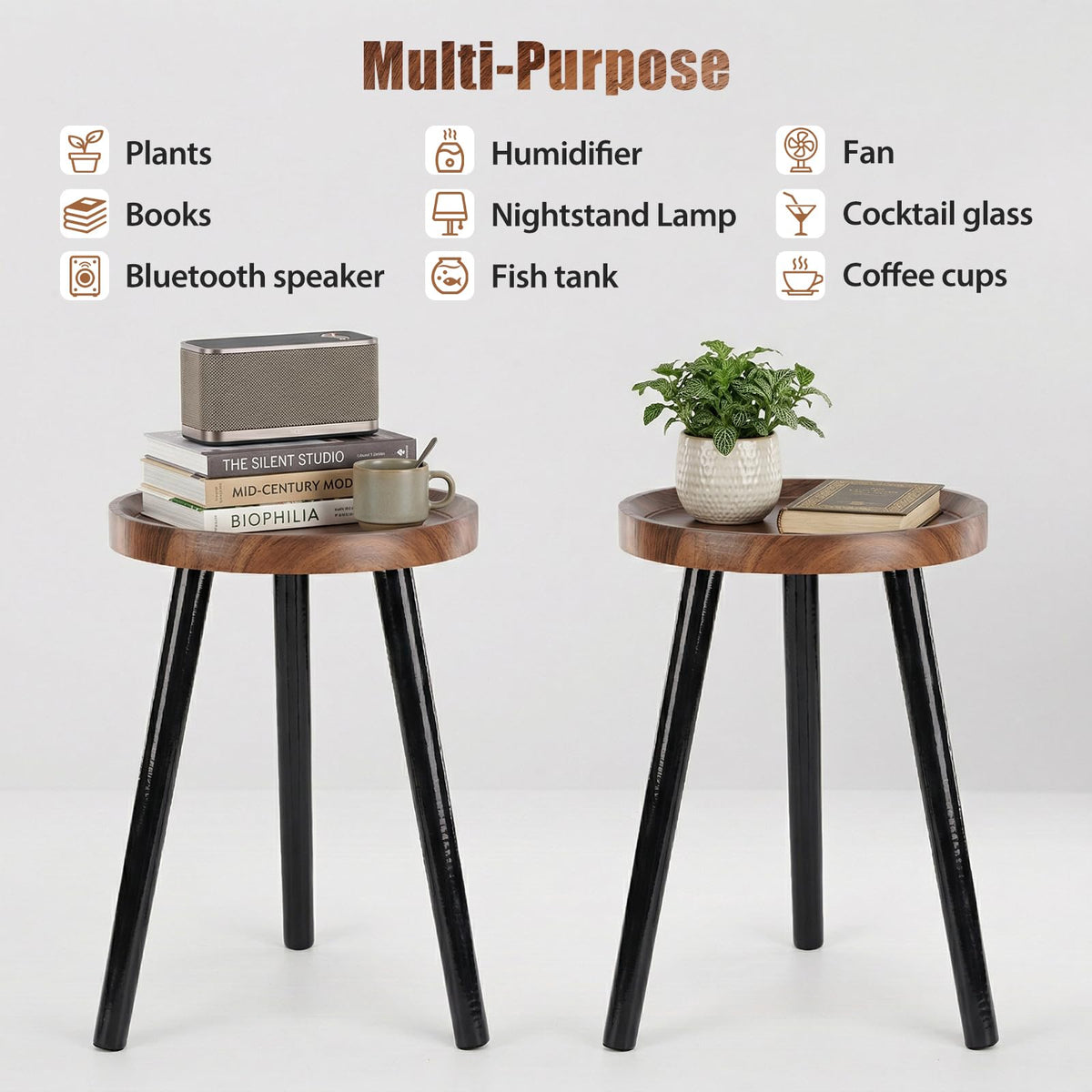 B Bamberg round side-table look pairs with other furniture in any room.