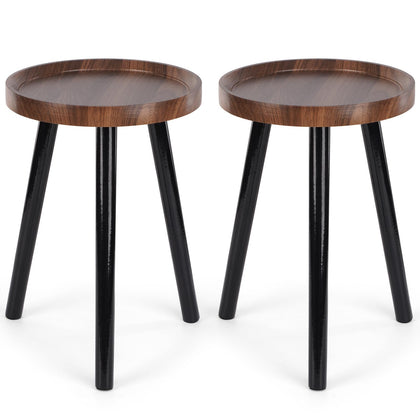 B Bamberg indoor plant stand in walnut medieval style elevates greenery securely.