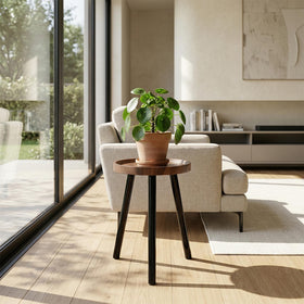 B Bamberg walnut finish adds vintage charm to any living space.