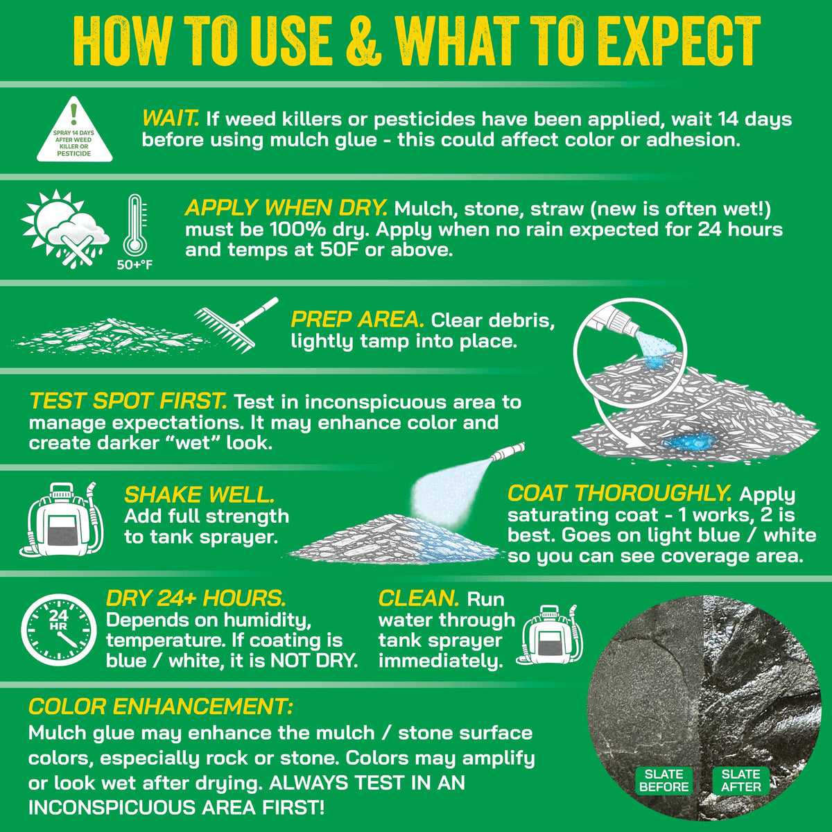 B3C Mulch Stay erosion-prevention action keeps mulch and pine straw in place.