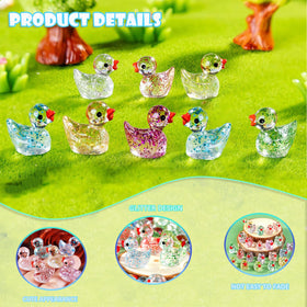 Babelshar mini glitter ducks garden scene adds whimsy and color