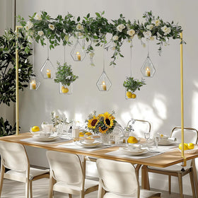Babenest over-the-table rod stand gold clamps for elegant arch decor.