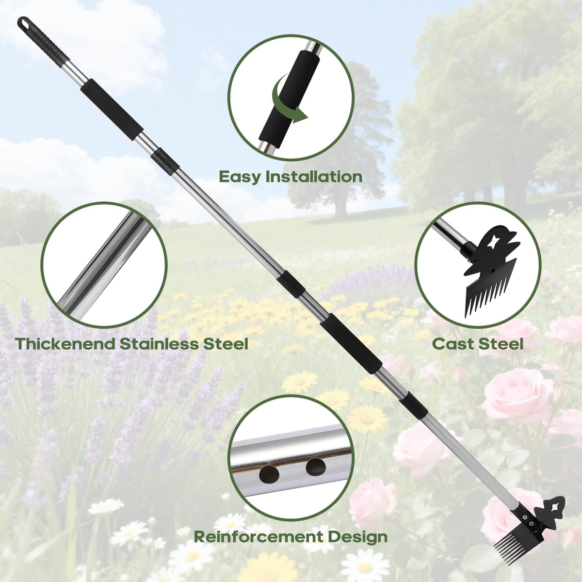 Babook cast steel head offers durability and rust resistance for frequent use.