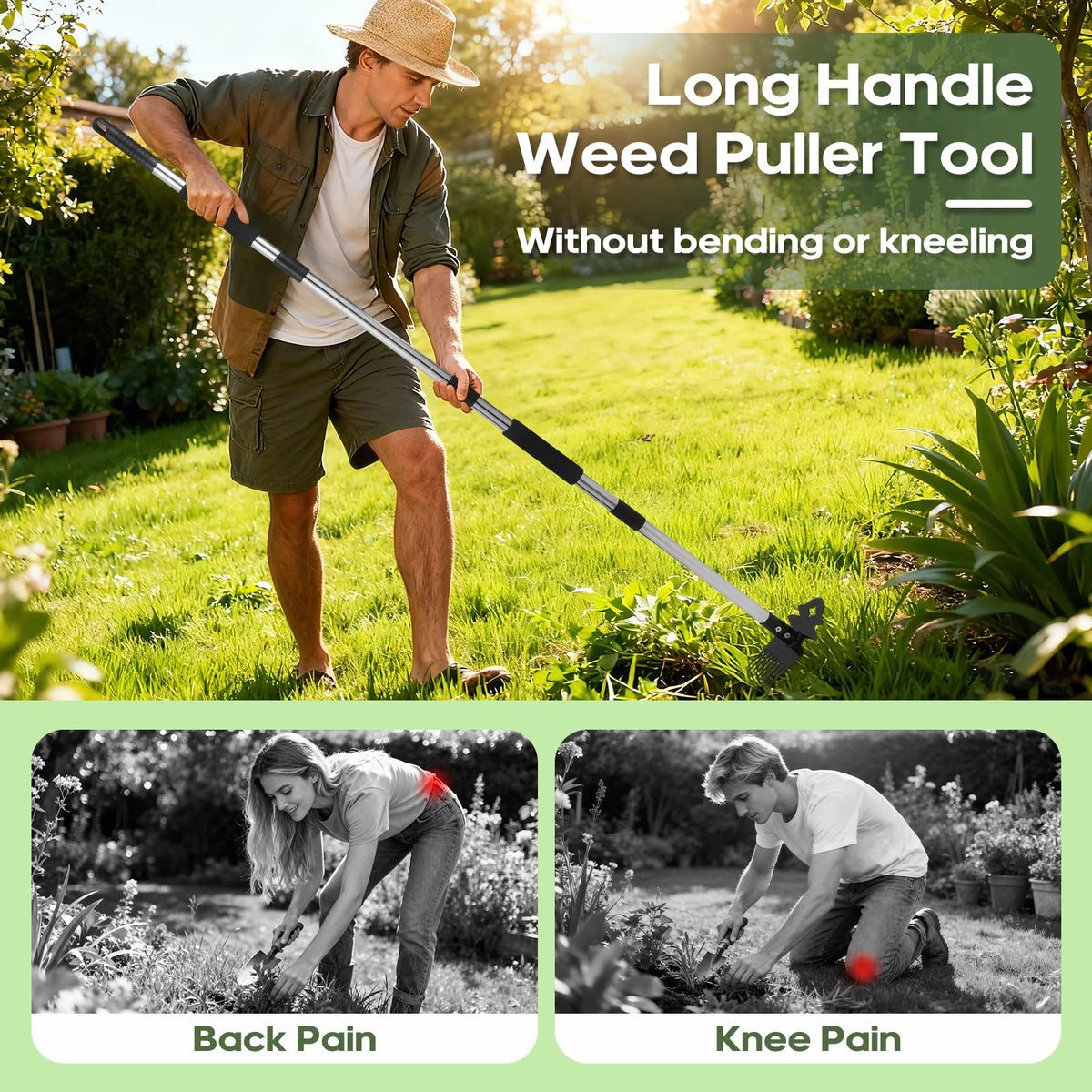 Babook stand-up tool makes weeding comfortable and mess-free.