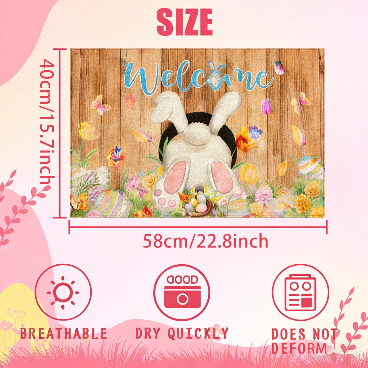 Babylounger Easter scene outdoor mat adds seasonal charm to porch decor.