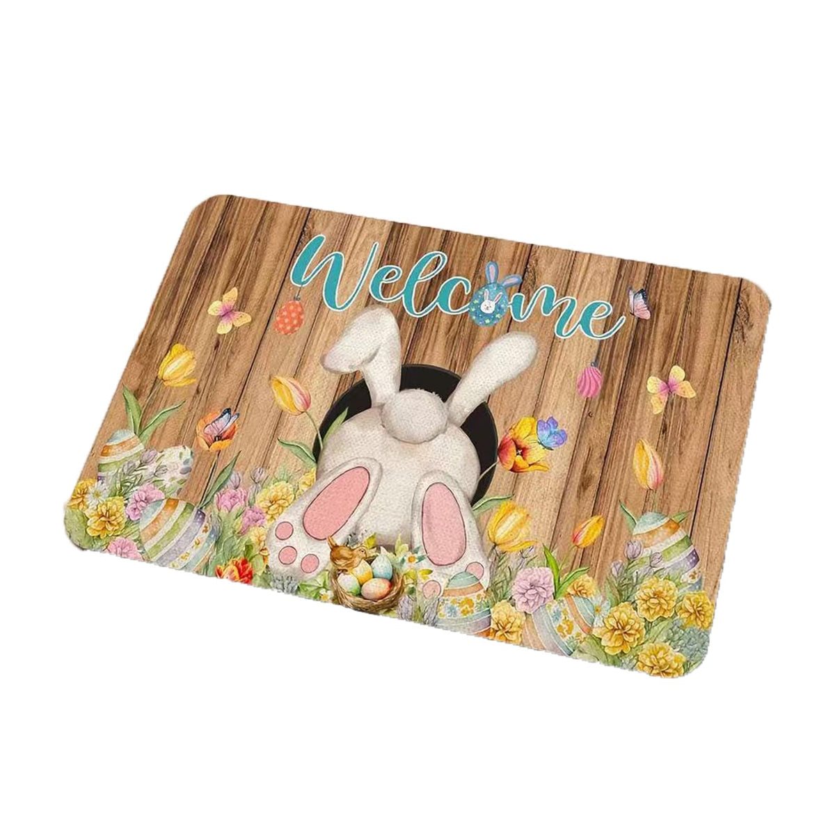 Babylounger Seasonal Easter welcome mat supports versatile front-door decoration.