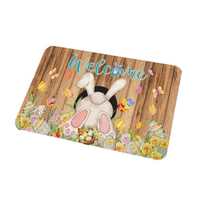 Babylounger Seasonal Easter welcome mat supports versatile front-door decoration.