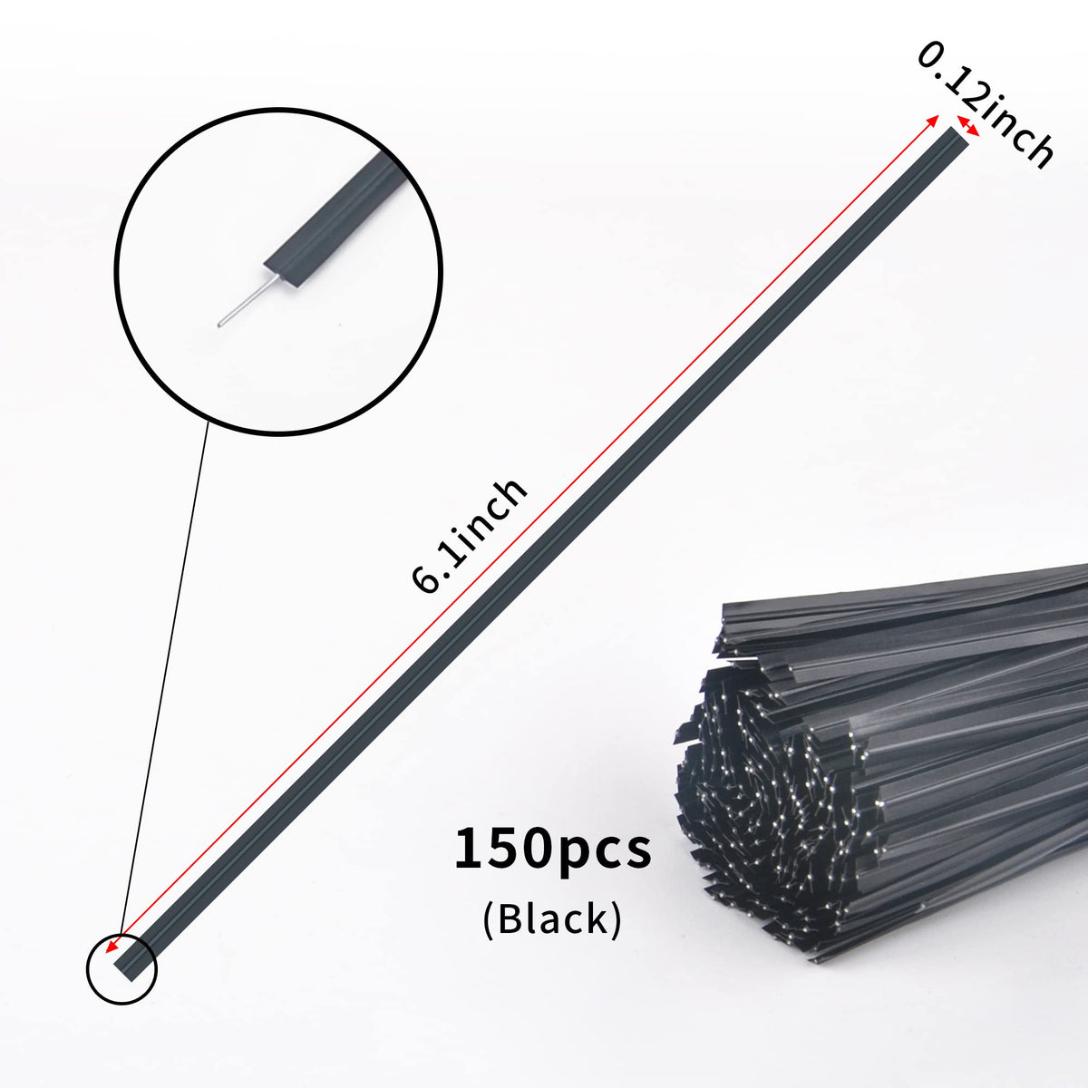 BABYPOEM Twist Ties iron wire with plastic coating for durability