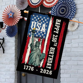 Baccessor 250 Years USA house flag double sided print reads clearly from both directions