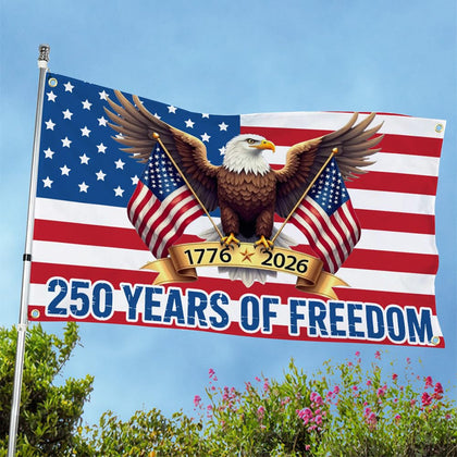Baccessor 250th anniversary banner front view, outdoor durability for welcomes.