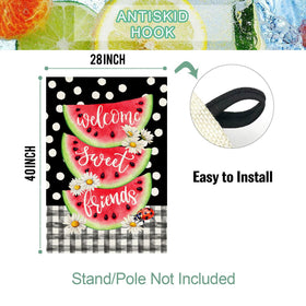 Baccessor 28x40 inch flag showcases watermelon motif for porch accents.