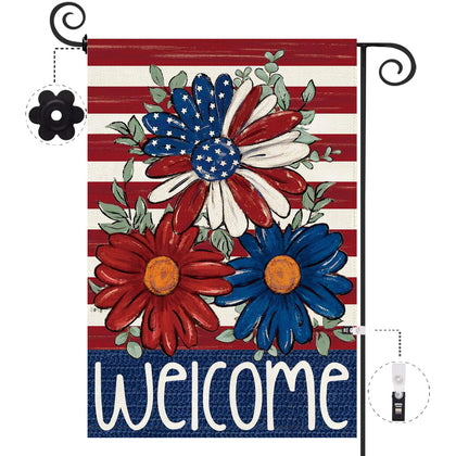 Baccessor 4th of July garden flag 12x18, double-sided for outdoor welcoming décor