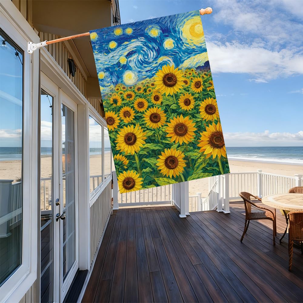 Baccessor artisan-design sunflowers flag emphasizes crafted exterior decor