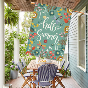 Baccessor boho garden flag doublesided blue florals for versatile outdoor decoration