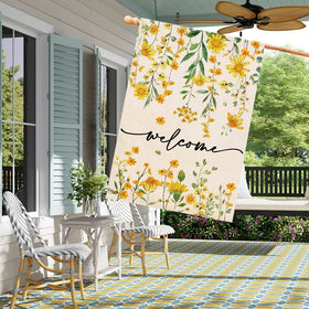 Baccessor burlap double-sided flag keeps color visible from all angles.