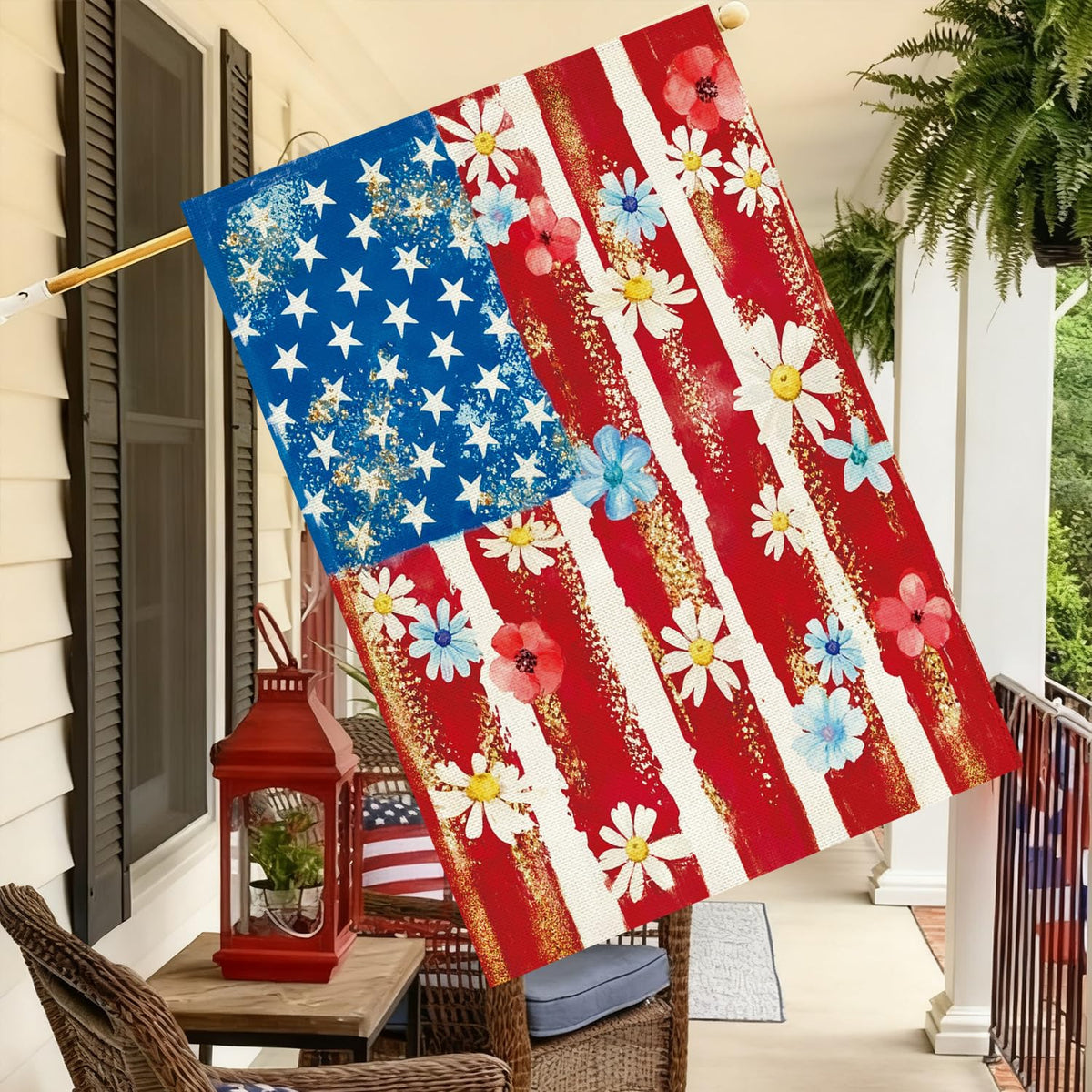 Baccessor burlap flag washable and durable for year-round use