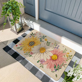 Baccessor burlap-textured mat, dirt-trapping surface for clean entry