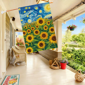 Baccessor burlap texture flag adds rustic farmhouse touch to garden entry