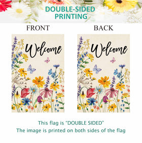 Vivid spring motifs invite guests to pause and smile as they approach.